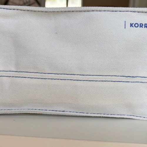 Korres beauty case new, empty, white and blue