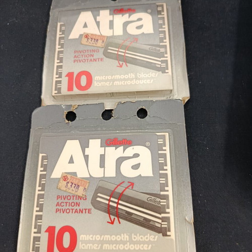 Ξυραφάκια Gillette Atra σφραγισμένα, πακέτο 20, δεκαετία 80