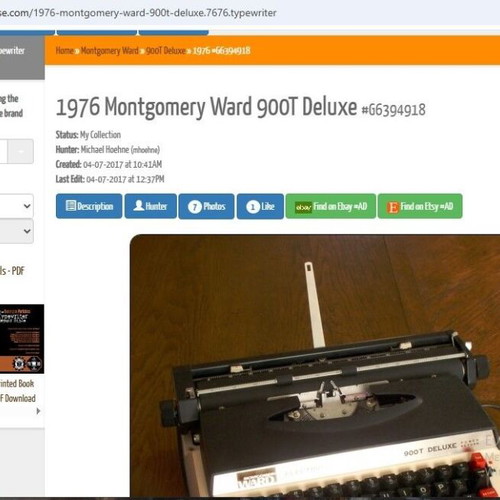 Ηλεκτρική γραφομηχανή Montgomery Ward 900T Deluxe 1976 μεταχειρισμένη με θήκη