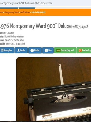 Ηλεκτρική γραφομηχανή Montgomery Ward 900T Deluxe 1976 μεταχειρισμένη με θήκη