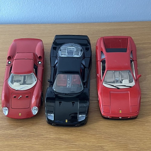 Ferrari Burago model cars used, set of 3
