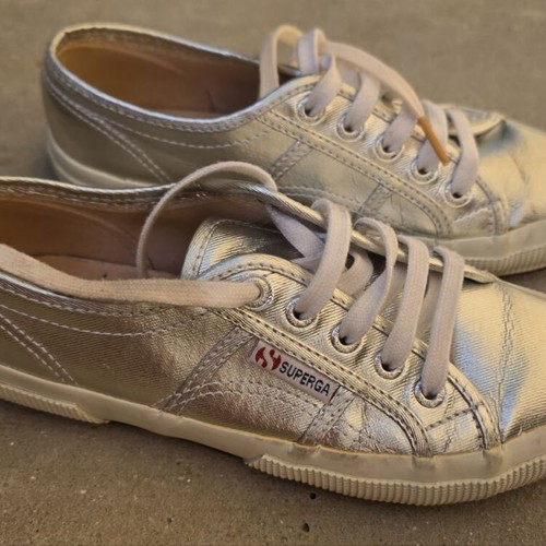 Superga sneakers size 38 silver like new
