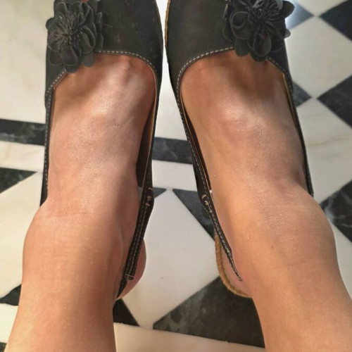 Sunshine leather peep toe wedged sandals, size 42, black