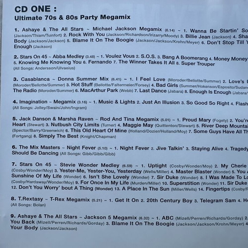 Party Megamix 70s 80s 2 CD like new