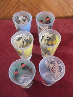 Lumidis Collectible Water Glasses Set of 6 Like New with Samios Signature