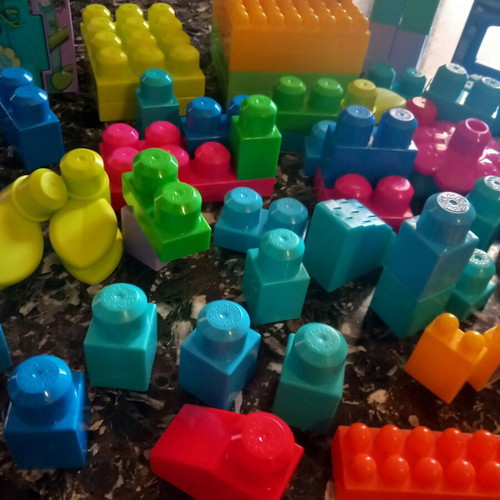 Mega Bloks First Builders colorful building blocks used