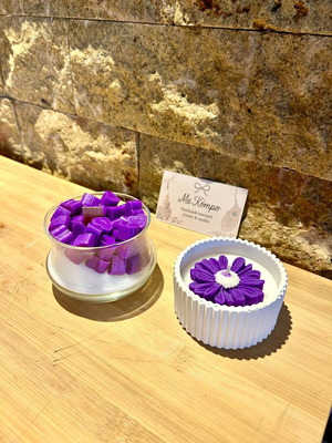 Σετ κεριών «Βιολέτες της Καρδιάς» σαν καινούργιο