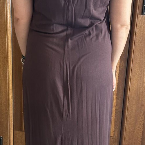 H&M long brown dress with small slit, size M