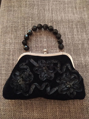 Vintage velvet hand bag used