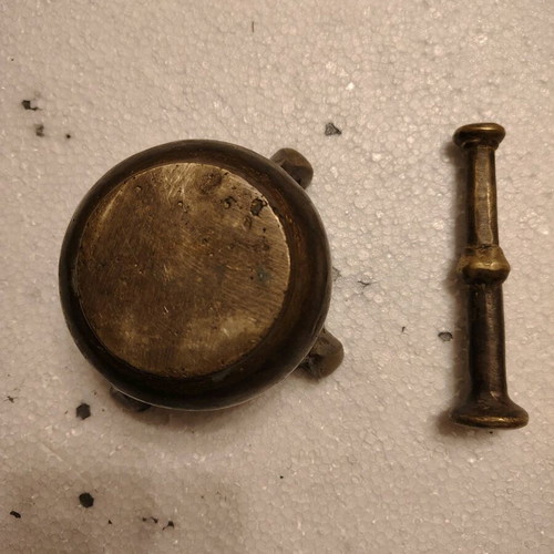 Antique brass mortar restored