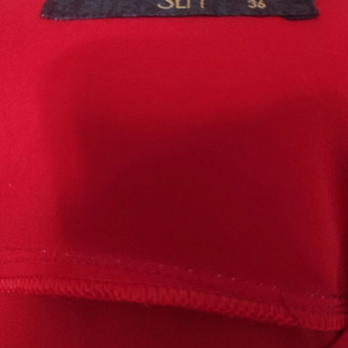 SLN women's blouse red with pintuck details like new
