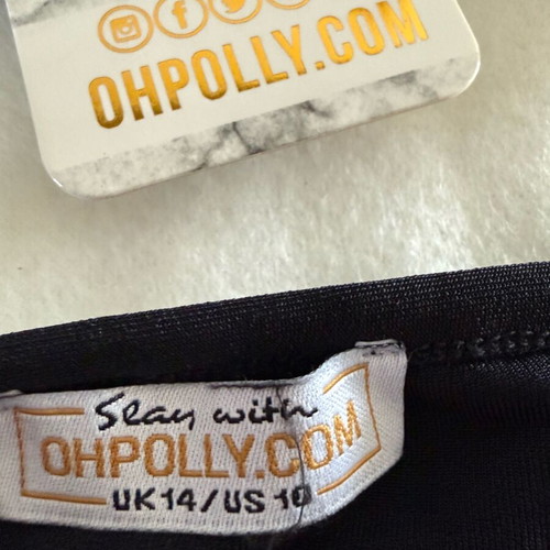 Oh Polly Diamante two-piece set UK14 XL like new, black and silver