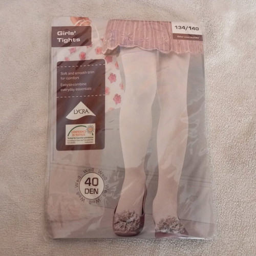 Girls' thick white tights 40DEN new
