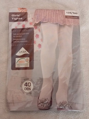 Girls' thick white tights 40DEN new