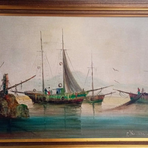Oil painting on canvas by G. Vasilopoulos 73x93 with frame