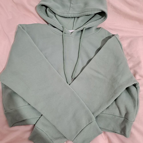 Shein women's cropped hoodie mint green size L like new
