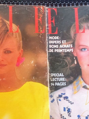 Vintage Elle and Jours de France magazines from 1979