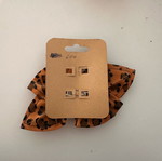Leopard hair bow like new with rhinestones