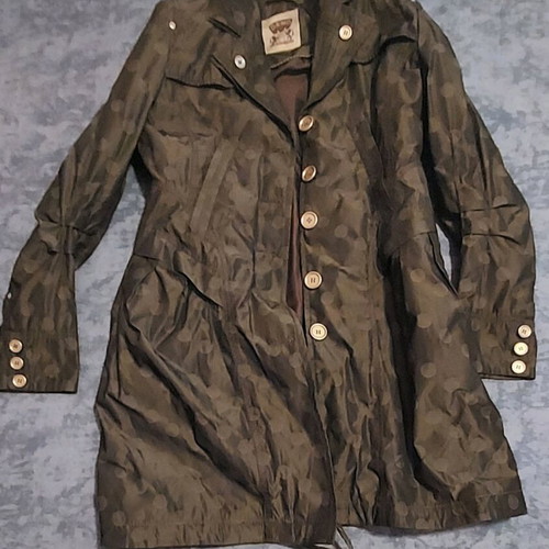 Damo women's waterproof coat new, green and gold, size M