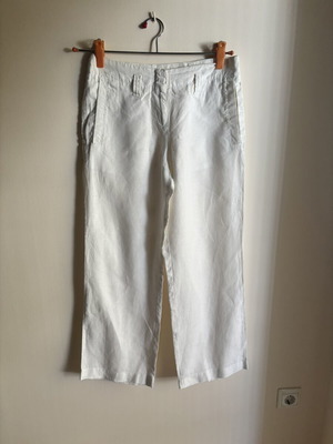Sisley linen pants medium like new, white