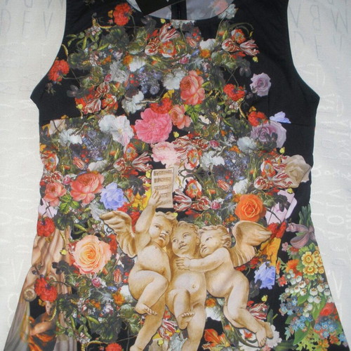 Dolce & Gabbana women's sleeveless top with cherubs and floral print