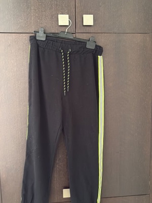 Pull & Bear jogger pants like new, black with neon side stripe, size L