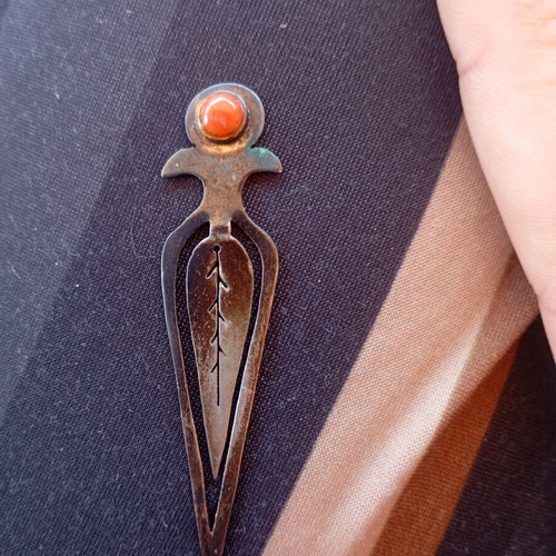 Bookmark 750 with natural stone used, handmade vintage office jewelry by Eleftheriou EL