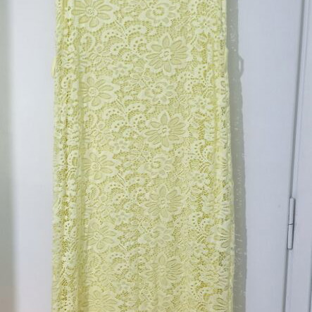 Maxi dress like new yellow lace, made in Italy