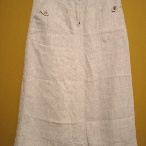 Laura Ashley long skirt 100% linen new beige