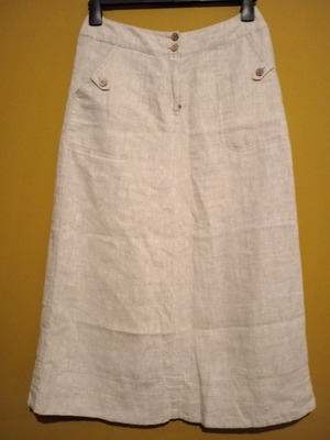 Laura Ashley long skirt 100% linen new beige