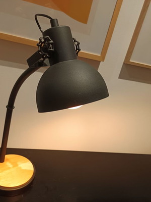 Table lamp Eglo Lubenham industrial like new, black and natural
