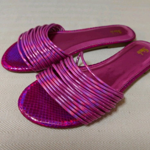 Women’s flat fuchsia mules new, size 38