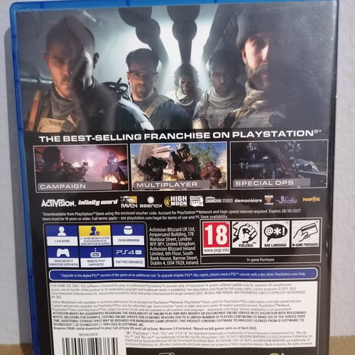 Call of Duty Modern Warfare 2 Cross-Gen edition empty case used for PS4