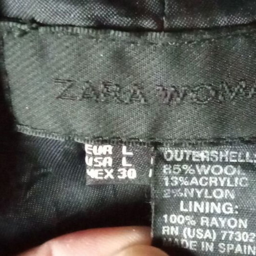 Zara women's winter jacket like new, black boucle wool