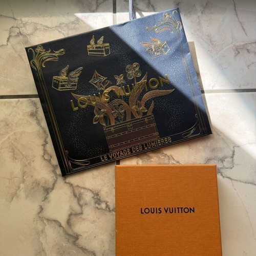 Louis Vuitton men's bifold wallet, brown leather, with box and bag
