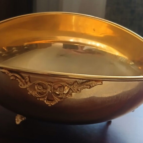 24K Plated BK Gold-Plated Metal Decorative Bowl, vintage