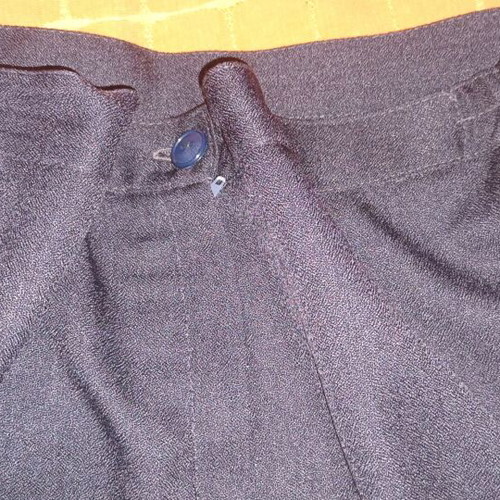 Dark gray pants like new, size 56 with gathers at the waist