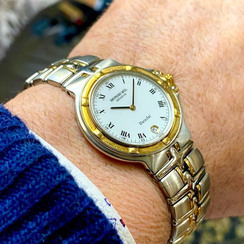 Raymond Weil Parsifal 18k gold automatic watch 36 mm used