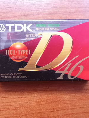 TDK D-46 κασέτα ήχου, 46 λεπτά, κλειστή δεκαετίας 1980
