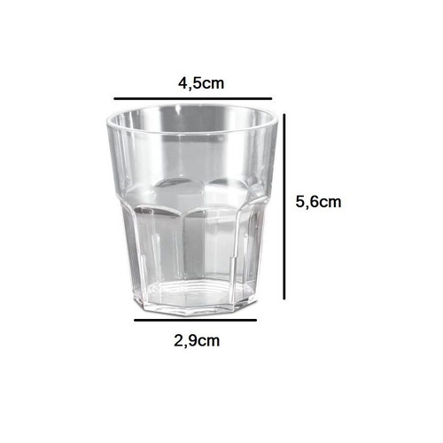 Plastic shot glass 50ml new, polycarbonate transparent