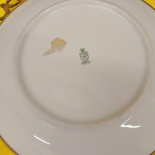 Heinrich & Co. Selb Bavaria Collectible Porcelain Plate with Brass Base vintage