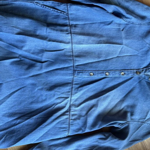 Denim short dress size Large like new, blue