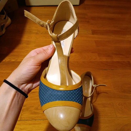 Italian handmade shoes used, size 38, blue and brown