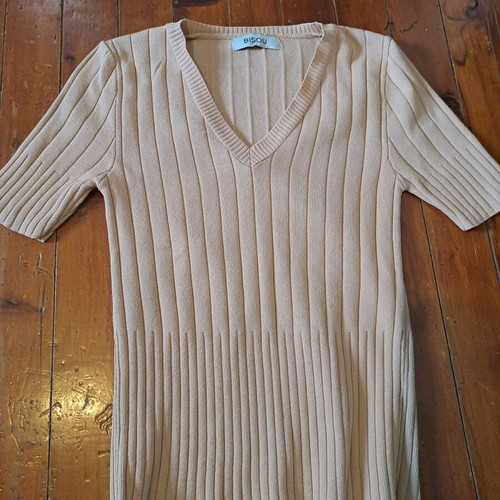 Short-sleeve knit blouses like new, size S, beige and green