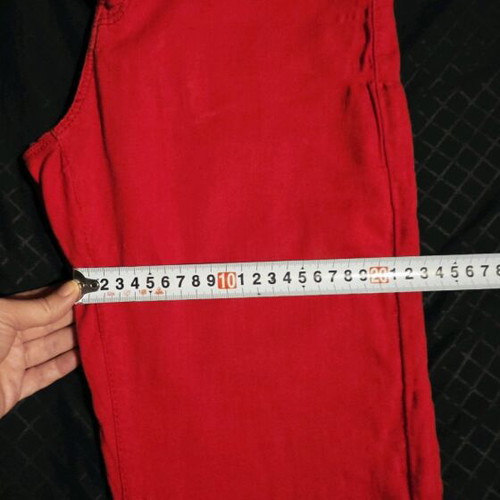 Bershka red pants like new, cotton and elastic size L