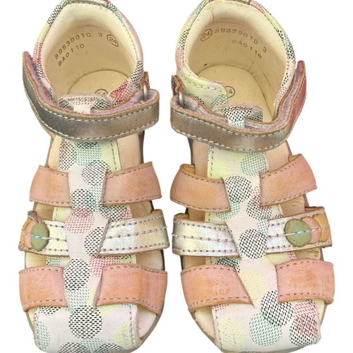 Kickers leather sandals used for girls size 24 multicolor