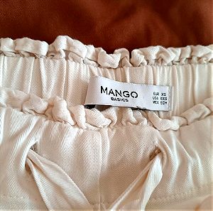 Mango xs λευκό υφασμάτινο παντελόνι