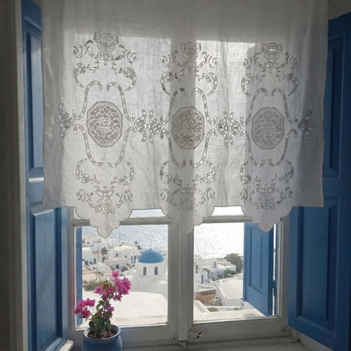 Vintage handmade Richelieu curtain 1.40x1.10, like new