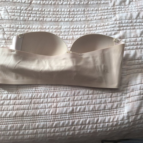 Strapless Push Up Bra Beige with Front Closure and Removable Straps New