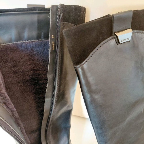 Geox black leather boots used, size 37